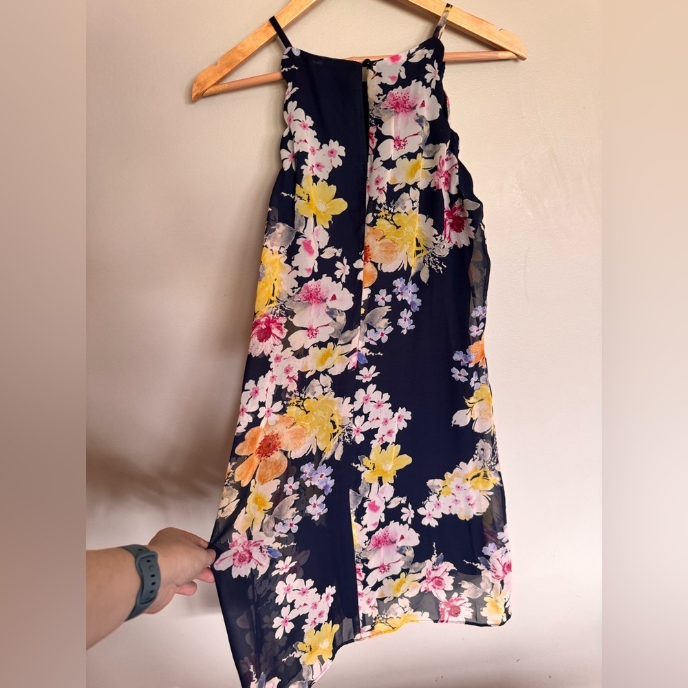 Fortune + Ivy Navy Floral Chiffon Sleeveless Dress Size M NWT - Picture 6 of 8